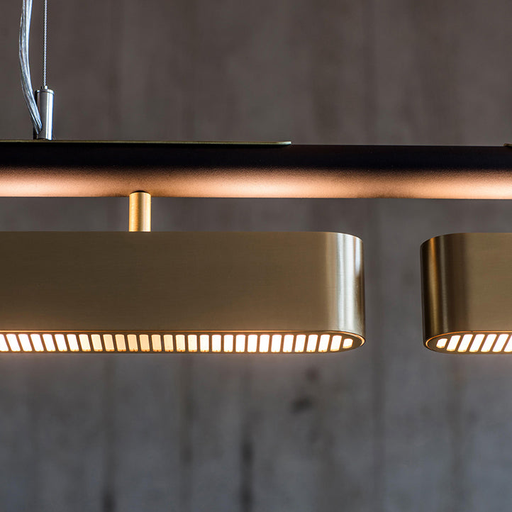 Rectangle Island Light Fixture Modern Restaurant LED Hanging Lamp with Metal Shade