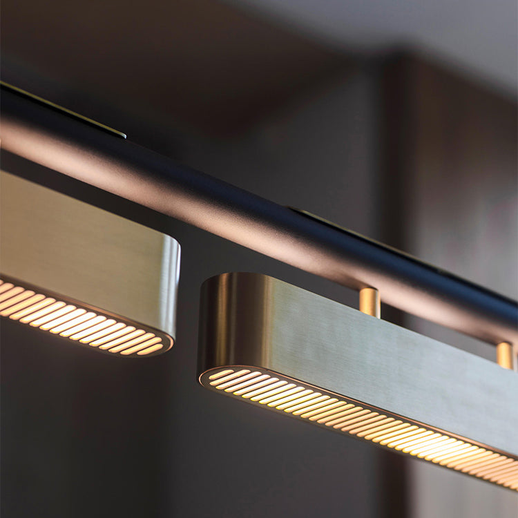Rectangle Island Light Fixture Modern Restaurant LED Hanging Lamp with Metal Shade