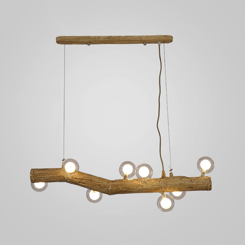 Moderne Harzinsel Kronleuchter Stumpf 1-Licht-Restaurant-Federung mit Glasschatten