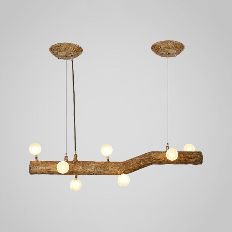 Moderne Harzinsel Kronleuchter Stumpf 1-Licht-Restaurant-Federung mit Glasschatten