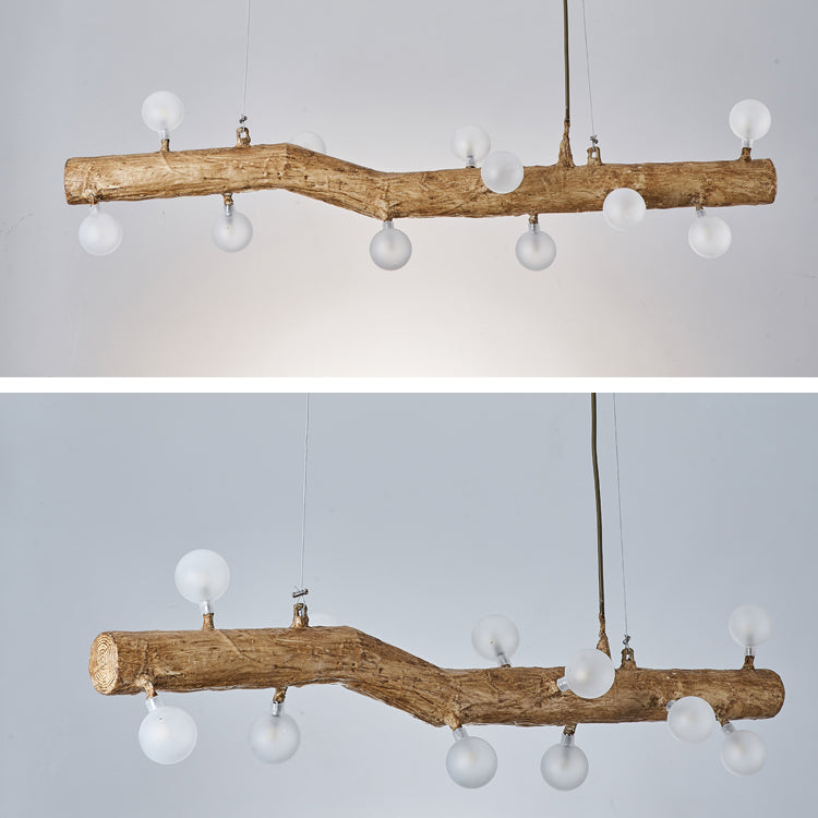 Moderne Harzinsel Kronleuchter Stumpf 1-Licht-Restaurant-Federung mit Glasschatten