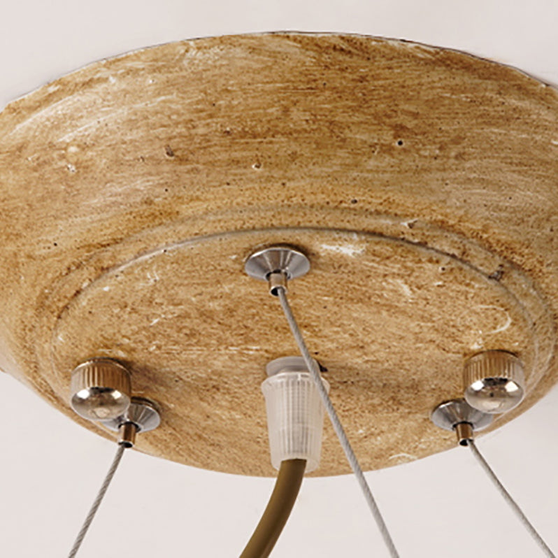 Modern Resin Island Chandelier Stump 1-Light Restaurant Suspension Lamp with Glass Shade