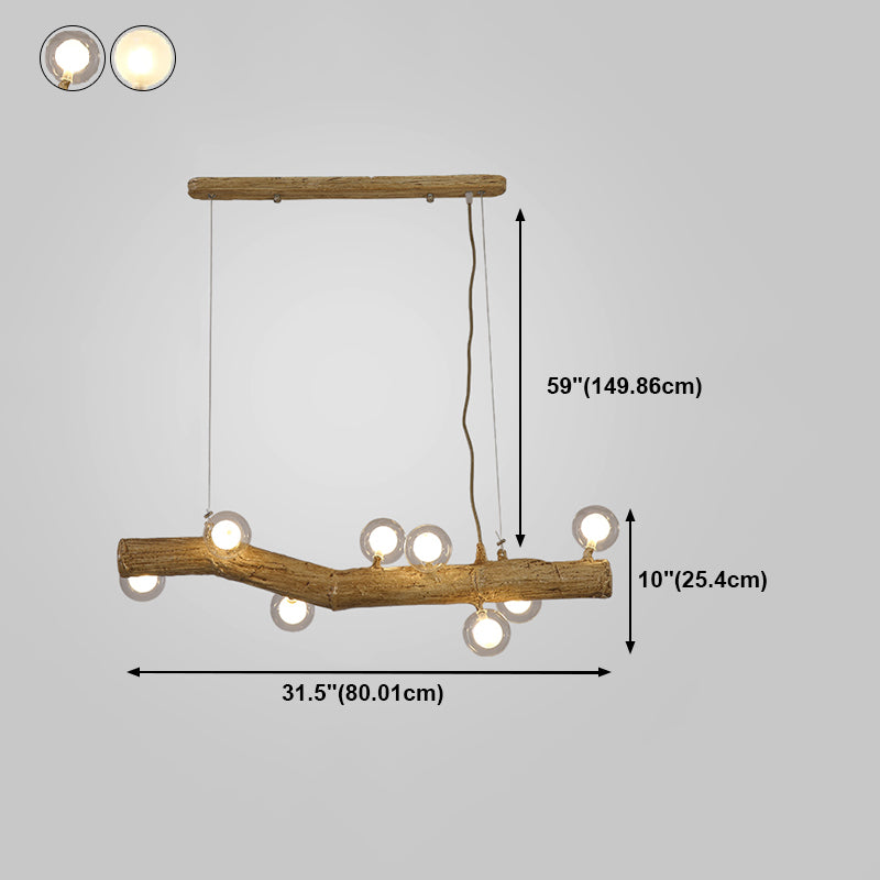 Moderne Harzinsel Kronleuchter Stumpf 1-Licht-Restaurant-Federung mit Glasschatten
