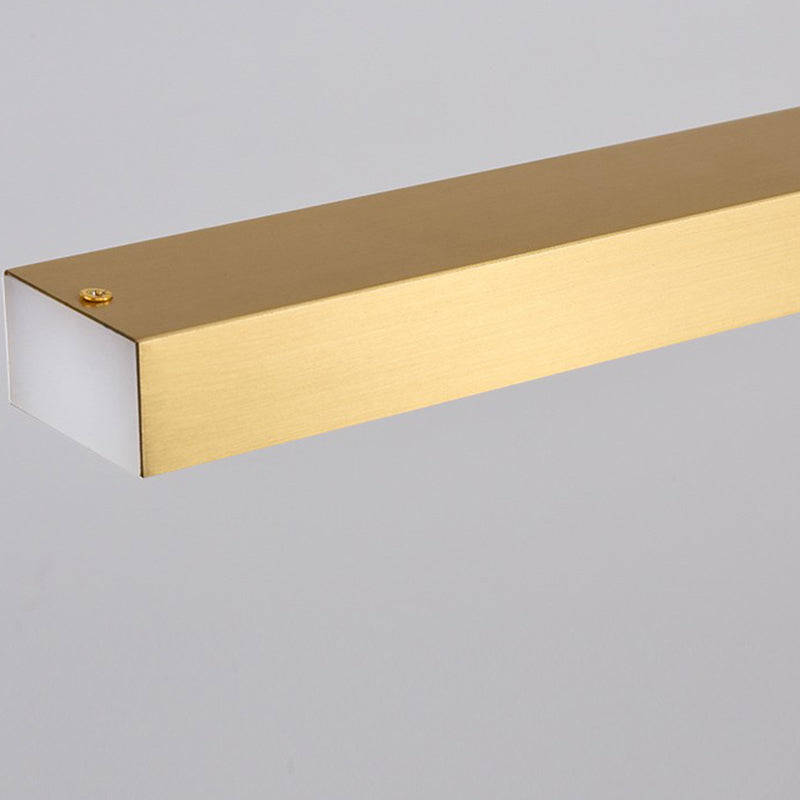 Accesorios de iluminación modernos de la isla de cobre de cobre lámpara de suspensión LED de 1 luces lineales