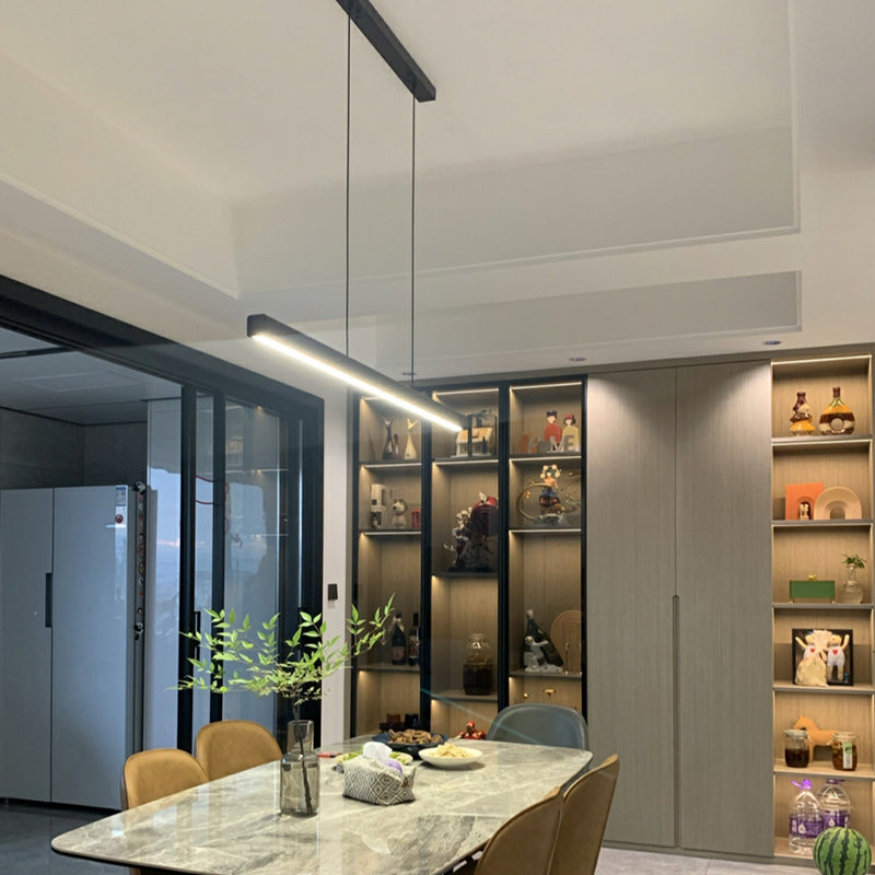 Accesorios de iluminación modernos de la isla de cobre de cobre lámpara de suspensión LED de 1 luces lineales