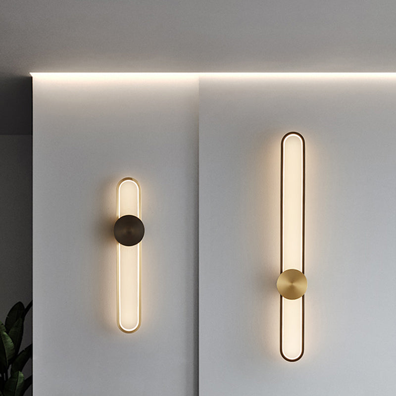 Modern Aluminum Wall Light Oval Shape LED Wall Sconce for Living Room Bedroom