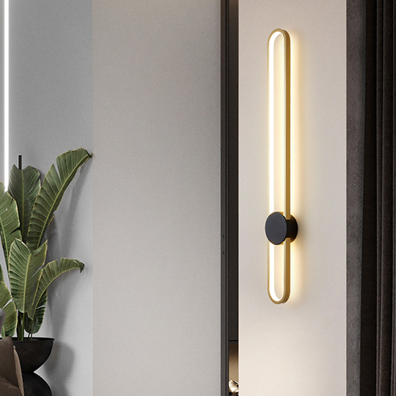 Modern Aluminum Wall Light Oval Shape LED Wall Sconce for Living Room Bedroom