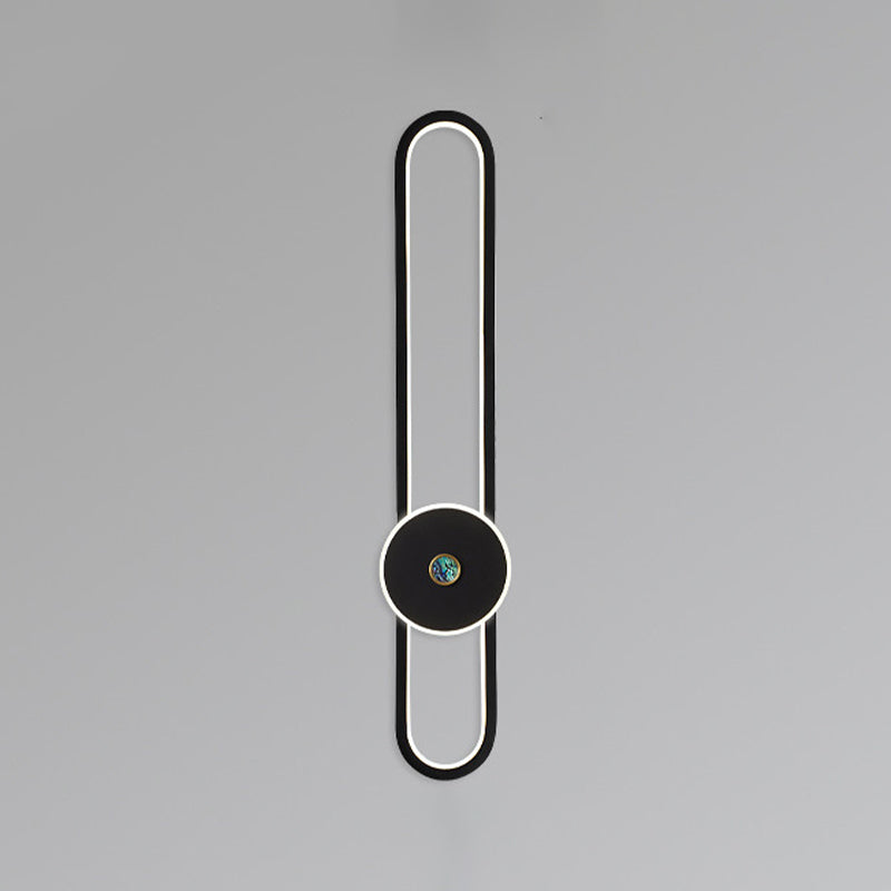 Modern Aluminum Wall Light Oval Shape LED Wall Sconce for Living Room Bedroom