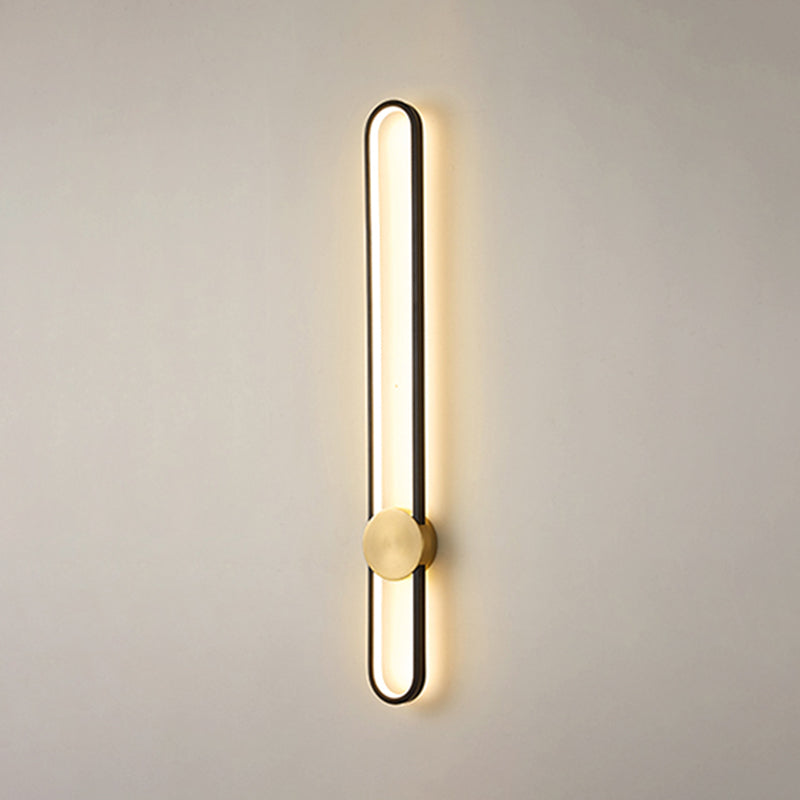 Modern Aluminum Wall Light Oval Shape LED Wall Sconce for Living Room Bedroom