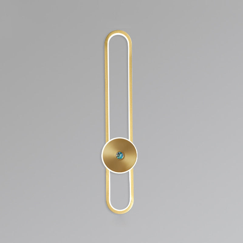 Modern Aluminum Wall Light Oval Shape LED Wall Sconce for Living Room Bedroom