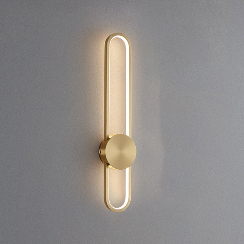 Modern Aluminum Wall Light Oval Shape LED Wall Sconce for Living Room Bedroom