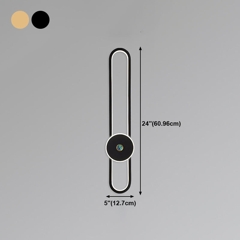 Modern Aluminum Wall Light Oval Shape LED Wall Sconce for Living Room Bedroom