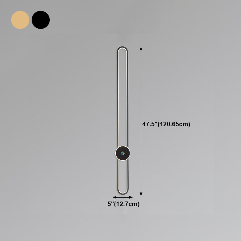 Modern Aluminum Wall Light Oval Shape LED Wall Sconce for Living Room Bedroom