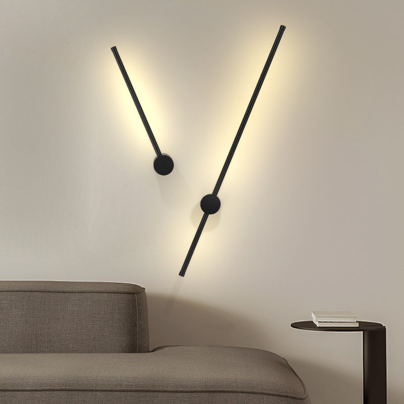 Modern Aluminum Wall Light Minimalist Straight LED Wall Sconce for Living Room