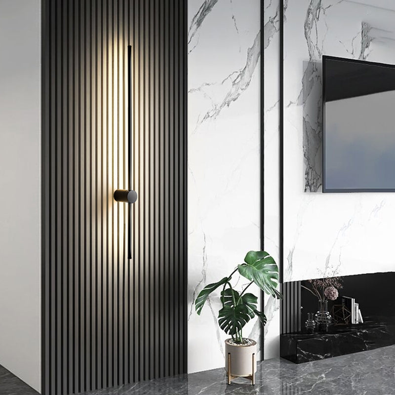 Modern Aluminum Wall Light Minimalist Straight LED Wall Sconce for Living Room
