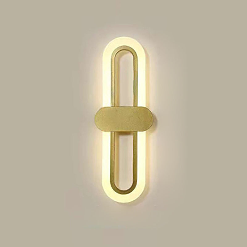 Nordische Metallwandleuchte ovale Form 16 "hohe LED -Wandleuchten für Schlafzimmer