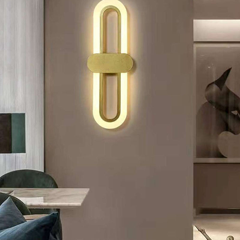 Nordische Metallwandleuchte ovale Form 16 "hohe LED -Wandleuchten für Schlafzimmer