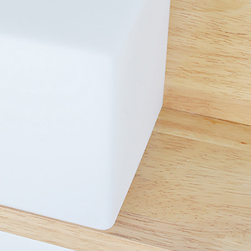 Estilo japonés de pared de madera de madera apliques de pared geométrica con vidrio blanco