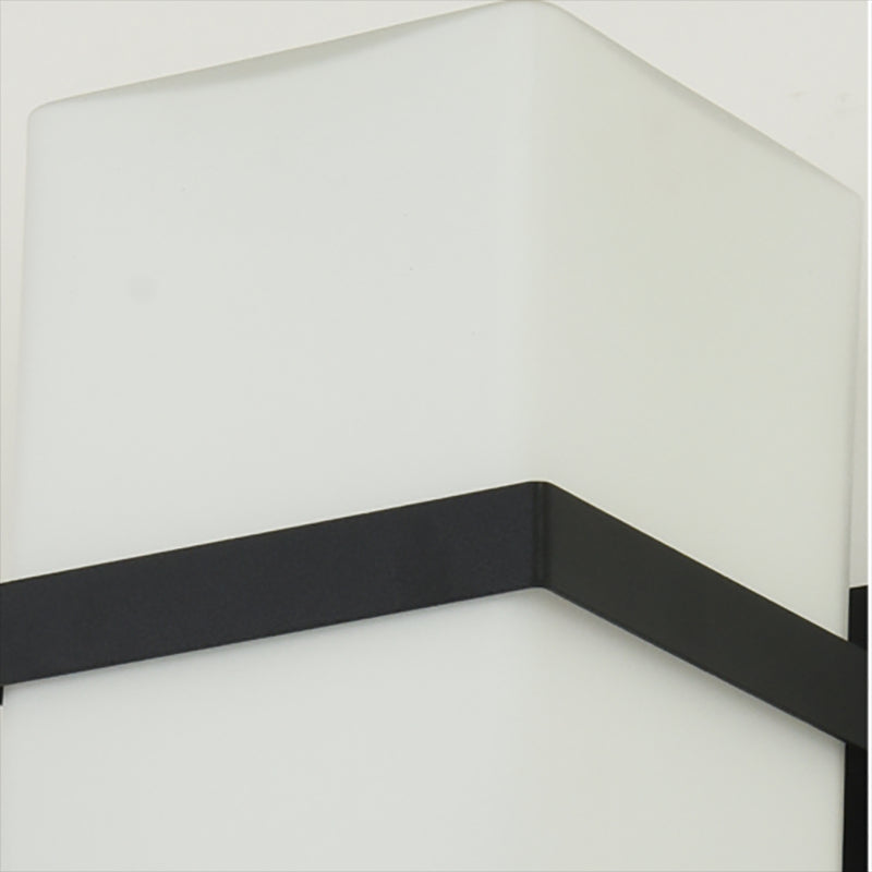 Modern de pared de metal, forma cuboidal de forma Cuboides con sombra de vidrio blanco para el aire libre