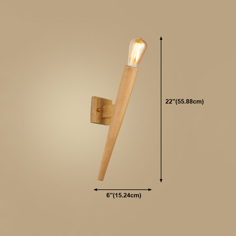 Japanische Holz Wandleuchte geometrische Form Wandleuchte Lampenvorrichtung für Schlafzimmer