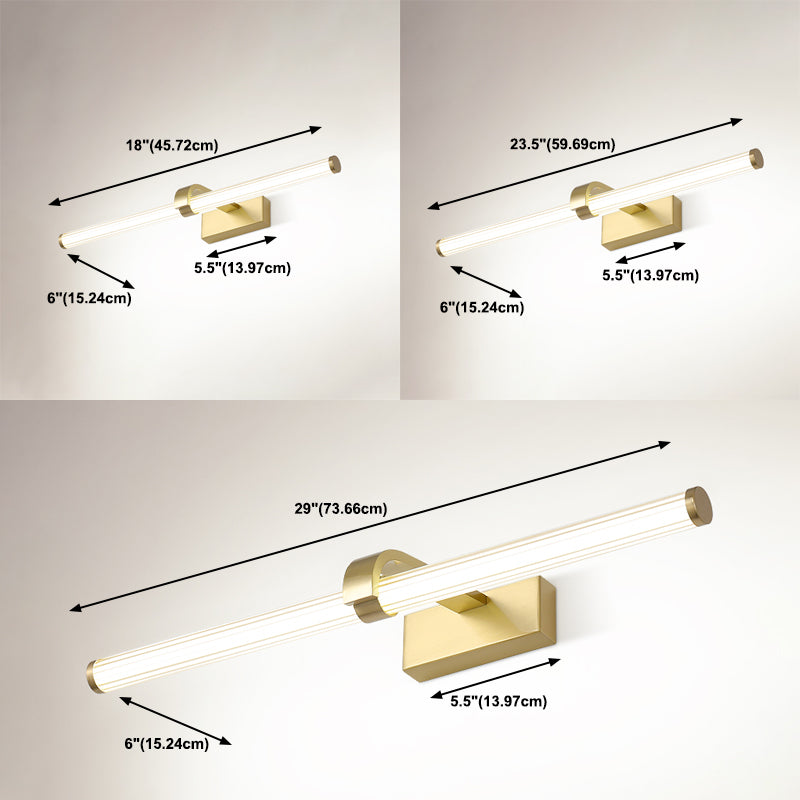 Luci da vanità LED a LED a specchio moderno con ombra acrilica