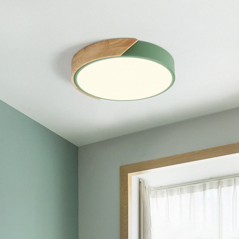 Lampada da Soffitto a LED di Forma Rotonda Macaroon Stile Moderno in Ferro 1 Luce da Incasso per Camera da Letto