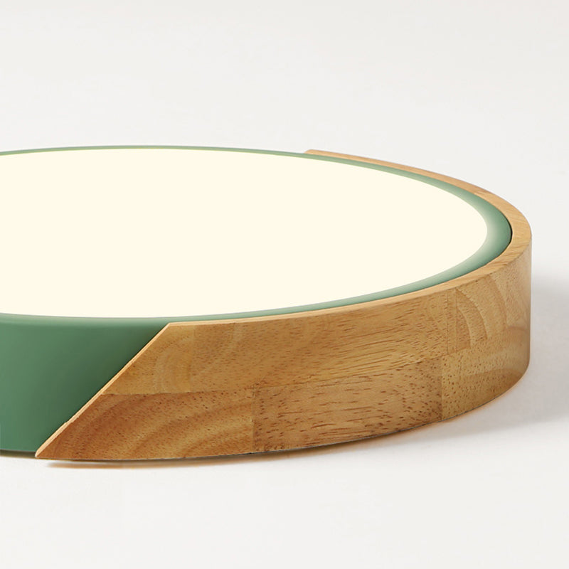 Round Shape LED Ceiling Lamp Macaroon Modern Style Iron 1 Light Flush Mount for Bedroom