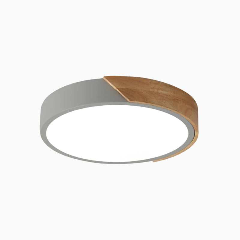 Round Shape LED Ceiling Lamp Macaroon Modern Style Iron 1 Light Flush Mount for Bedroom