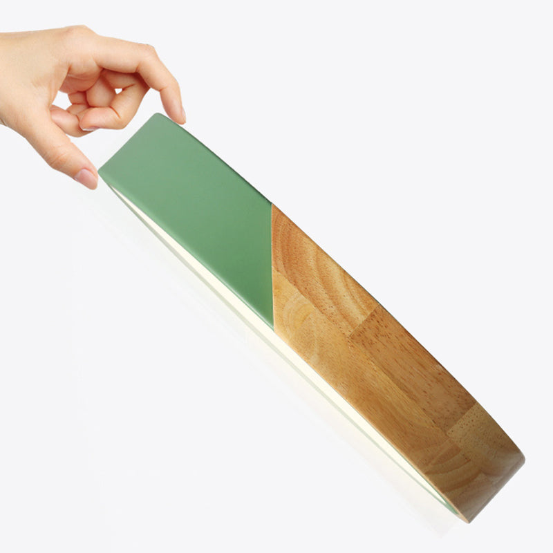 Round Shape LED Ceiling Lamp Macaroon Modern Style Iron 1 Light Flush Mount for Bedroom