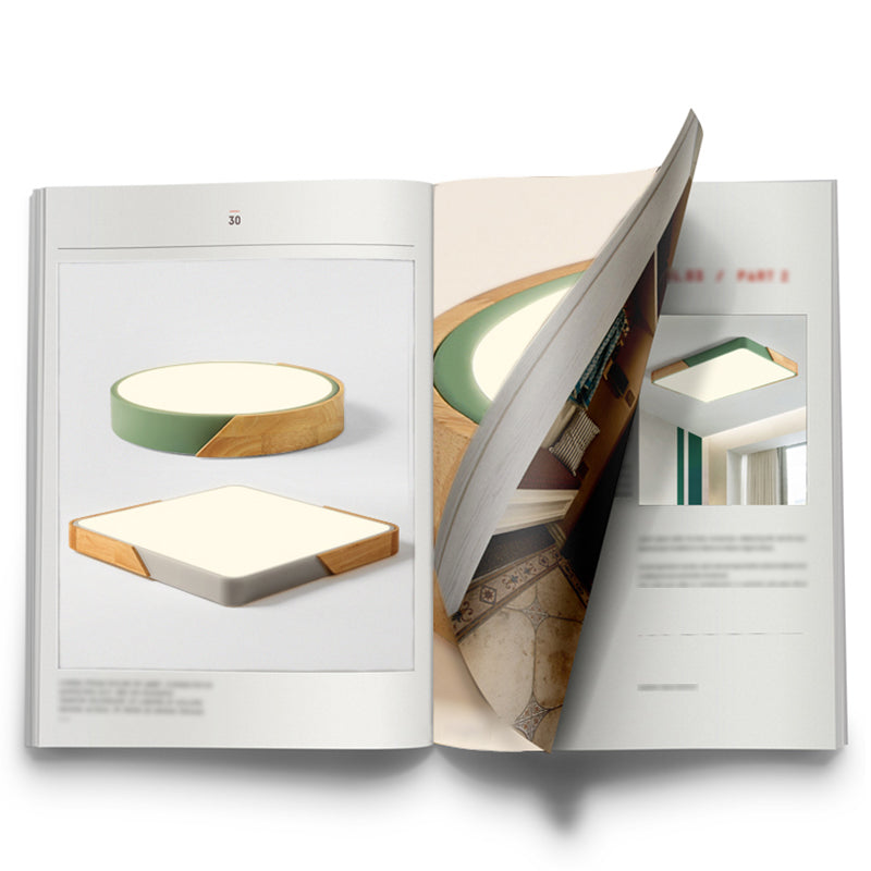 Round Shape LED Ceiling Lamp Macaroon Modern Style Iron 1 Light Flush Mount for Bedroom