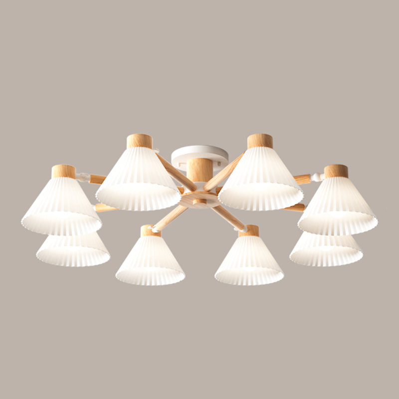 Moderne Einbauleuchten aus Holz, runde Einbaulampe in Braun für das Wohnzimmer