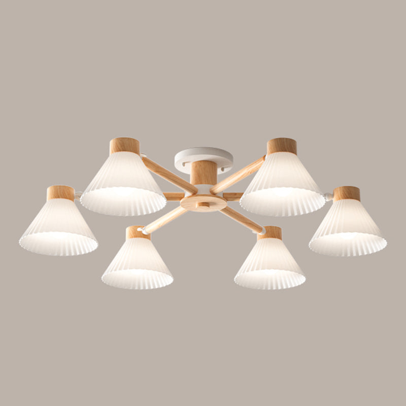 Moderne Einbauleuchten aus Holz, runde Einbaulampe in Braun für das Wohnzimmer