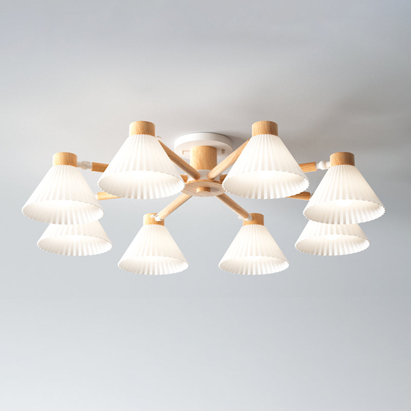 Moderne Einbauleuchten aus Holz, runde Einbaulampe in Braun für das Wohnzimmer