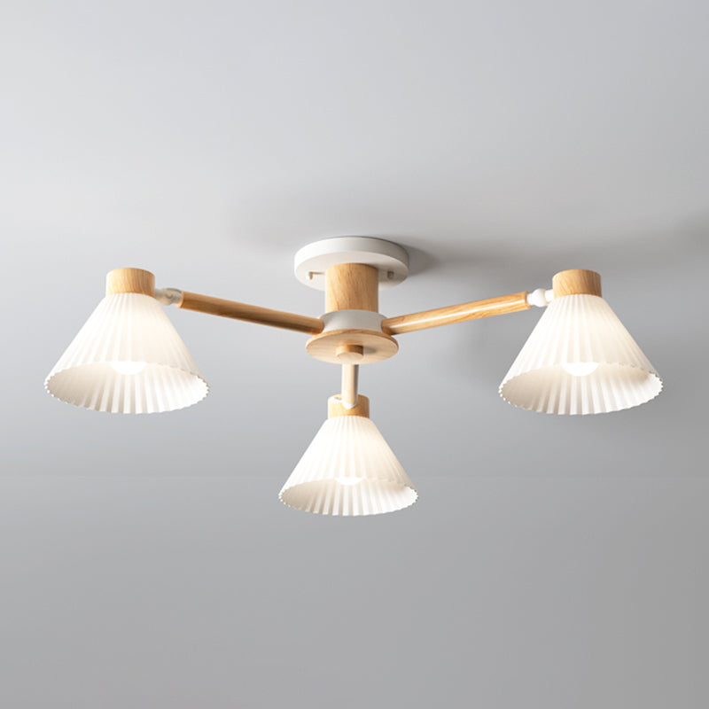 Moderne Einbauleuchten aus Holz, runde Einbaulampe in Braun für das Wohnzimmer