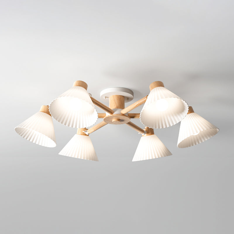 Moderne Einbauleuchten aus Holz, runde Einbaulampe in Braun für das Wohnzimmer