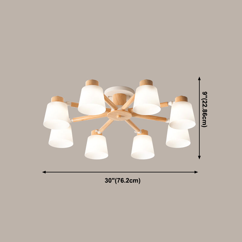 Moderne Einbauleuchten aus Holz, runde Einbaulampe in Braun für das Wohnzimmer