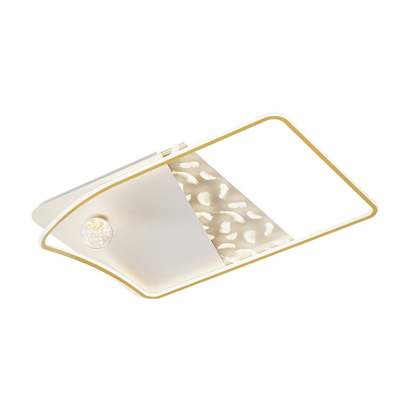Forme géométrique LED plume plafonnier moderne fer 3 lumières encastré pour salon