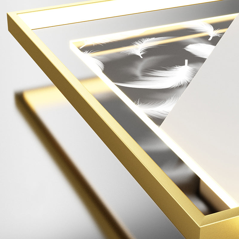 Lámpara empotrada cuadrada contemporánea, lámpara de techo empotrada de metal con 2 luces