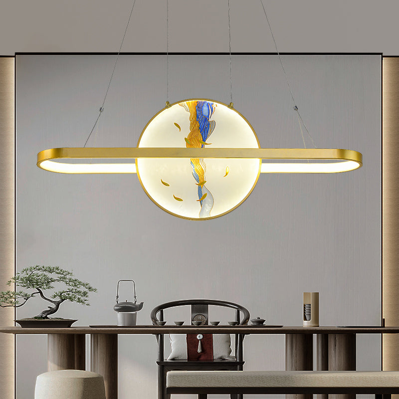 Luz de metal lineal de la isla colgante moderna moderna de 2 luces lineales de metal liviano