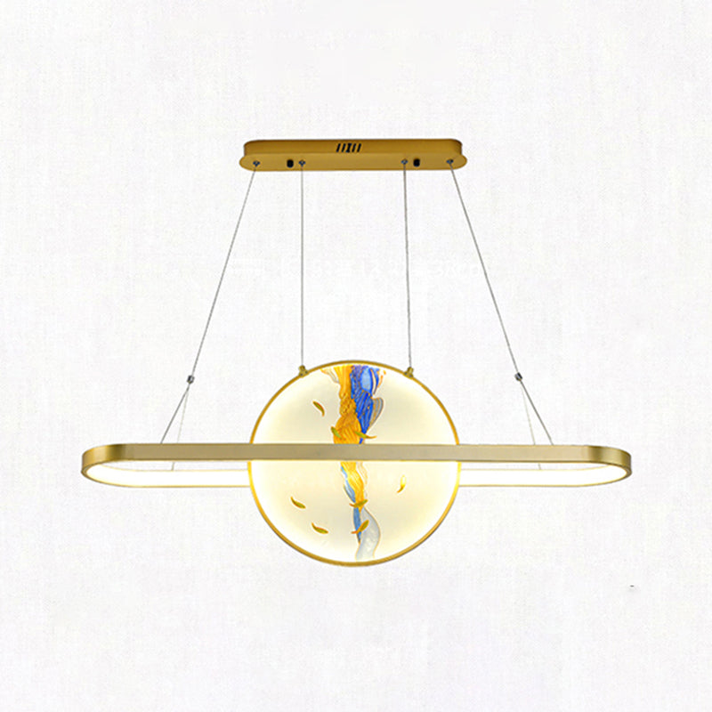 Luz de metal lineal de la isla colgante moderna moderna de 2 luces lineales de metal liviano