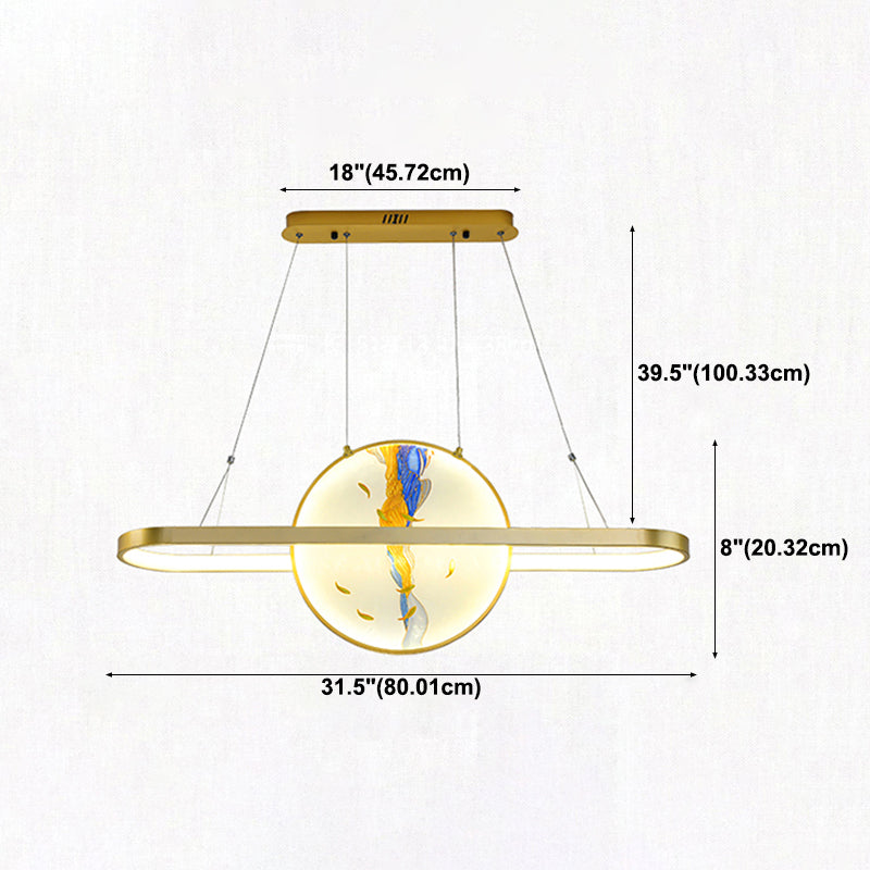Luz de metal lineal de la isla colgante moderna moderna de 2 luces lineales de metal liviano