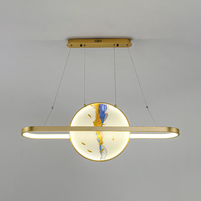 Luz de metal lineal de la isla colgante moderna moderna de 2 luces lineales de metal liviano