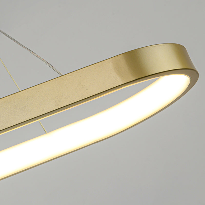 Luz de metal lineal de la isla colgante moderna moderna de 2 luces lineales de metal liviano