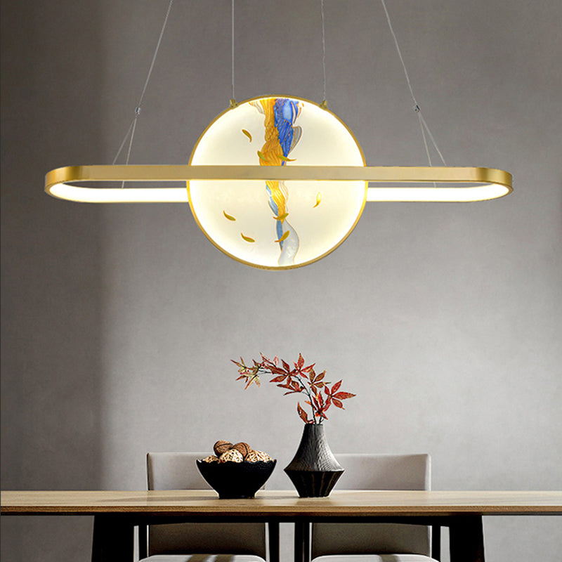 Luz de metal lineal de la isla colgante moderna moderna de 2 luces lineales de metal liviano