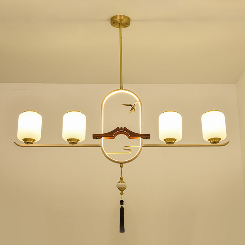 Moderne Anhänger Beleuchtungszylinder weißes Glas Island Anhänger Lichter für Kücheninsel