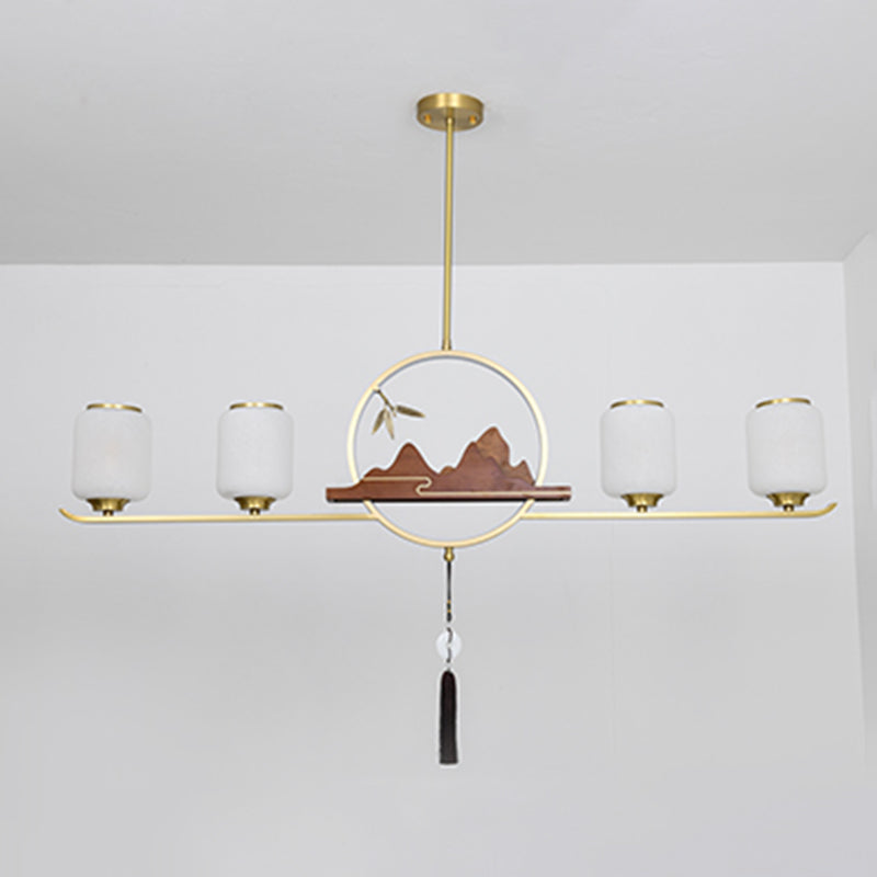 Moderne hanglampcilinder Witglas eiland hanglampen voor kookeiland