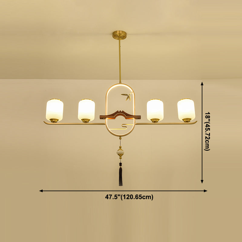 Moderne Anhänger Beleuchtungszylinder weißes Glas Island Anhänger Lichter für Kücheninsel
