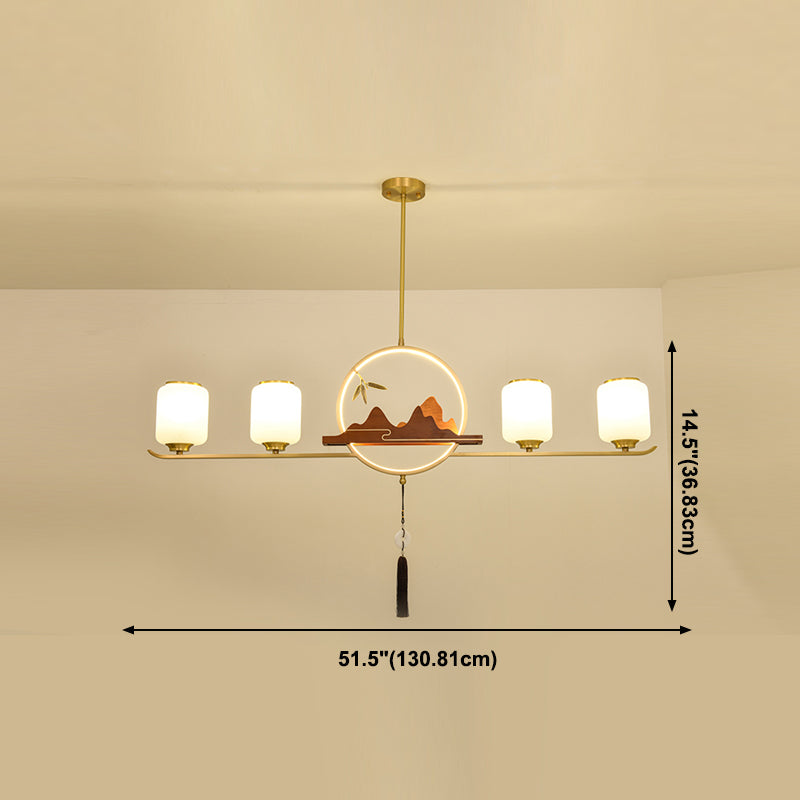 Moderne hanglampcilinder Witglas eiland hanglampen voor kookeiland