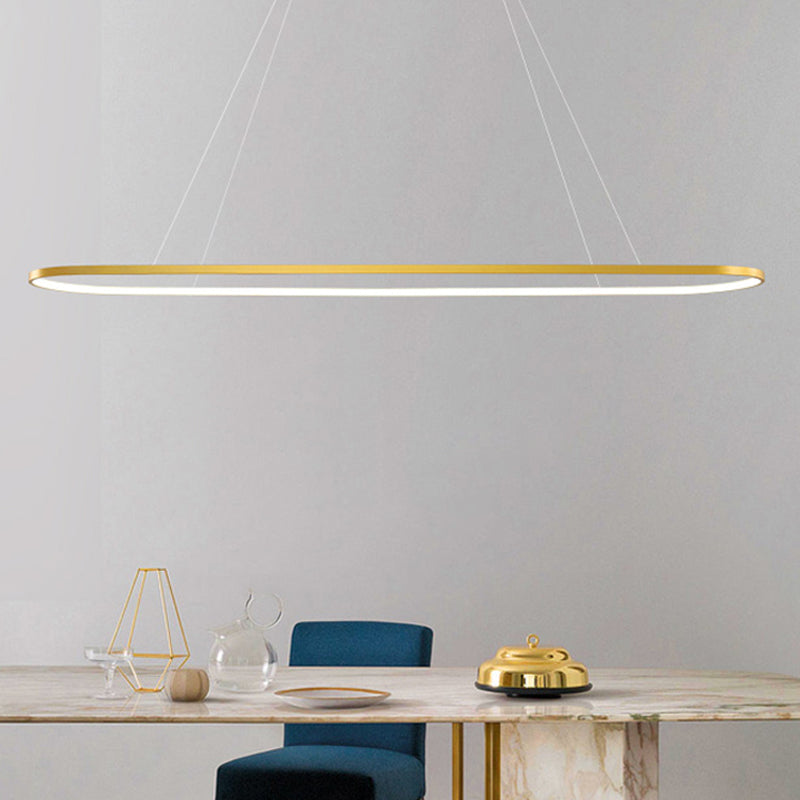 Luz de la isla contemporánea de metal ovalado 1 luces de la isla ligera en oro