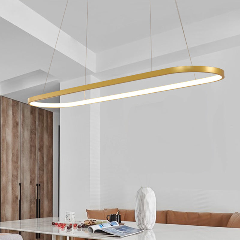 Luz de la isla contemporánea de metal ovalado 1 luces de la isla ligera en oro